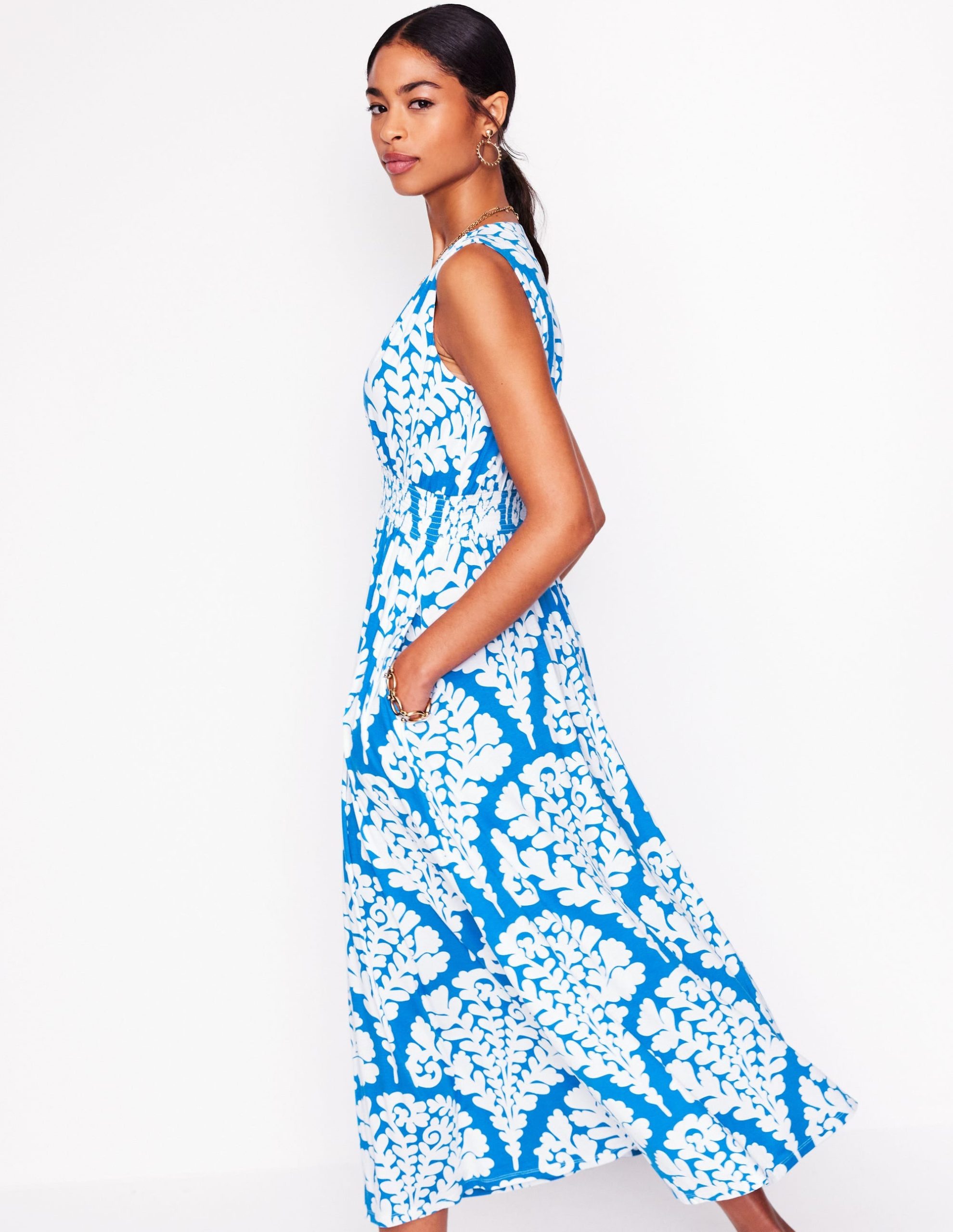 Paloma Jersey Maxi Dress-Cerulean Blue. Blossomy - Image 4