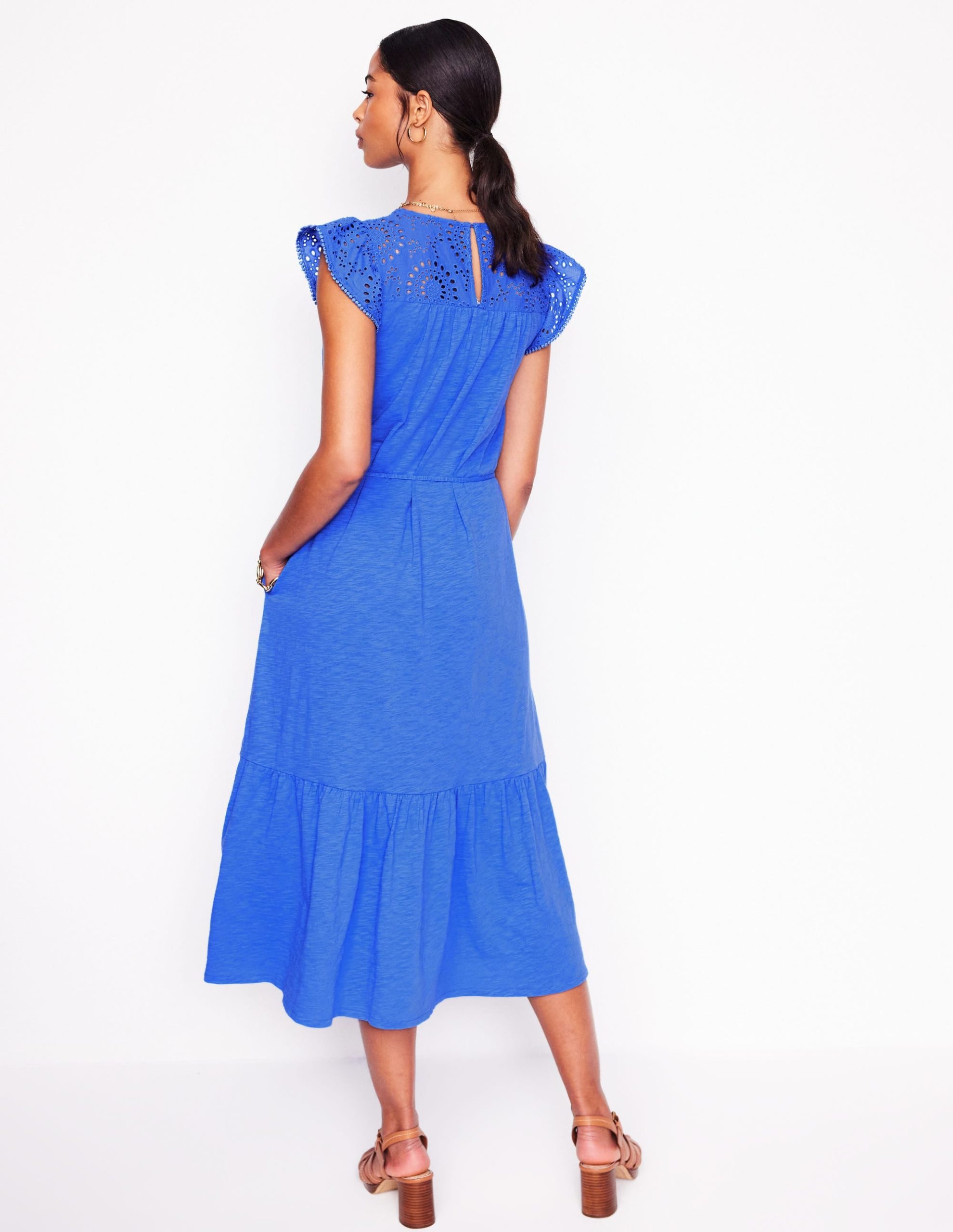 Juliet Broderie Midi Dress-Gallery Blue - Image 3