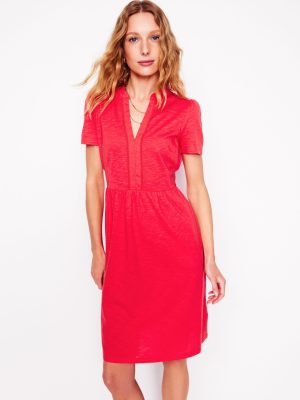 Naomi Short Sleeve Dress-Strawberry Tart Red
