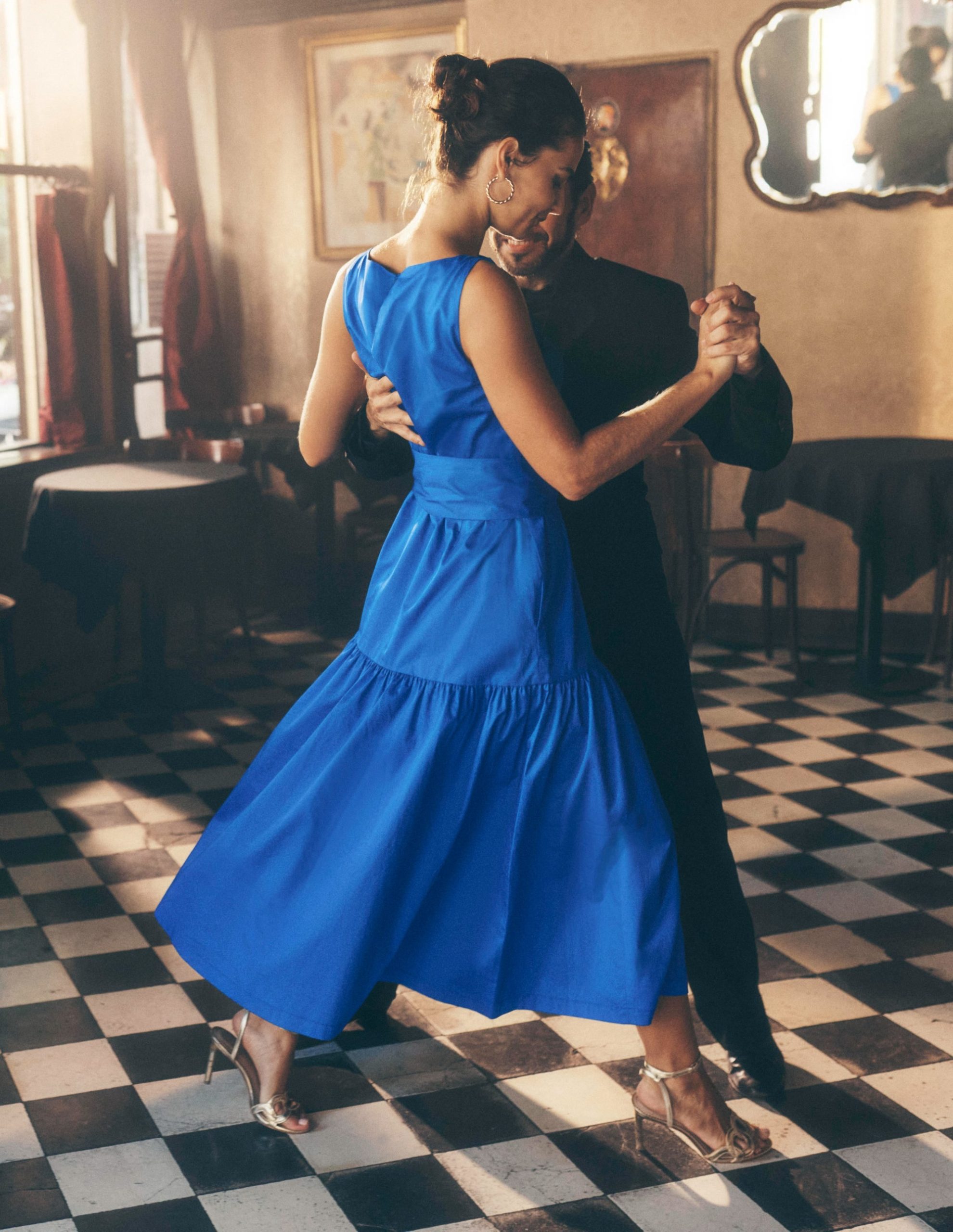 Deep Tier Fit & Flare Dress-Kingfisher Blue - Image 6