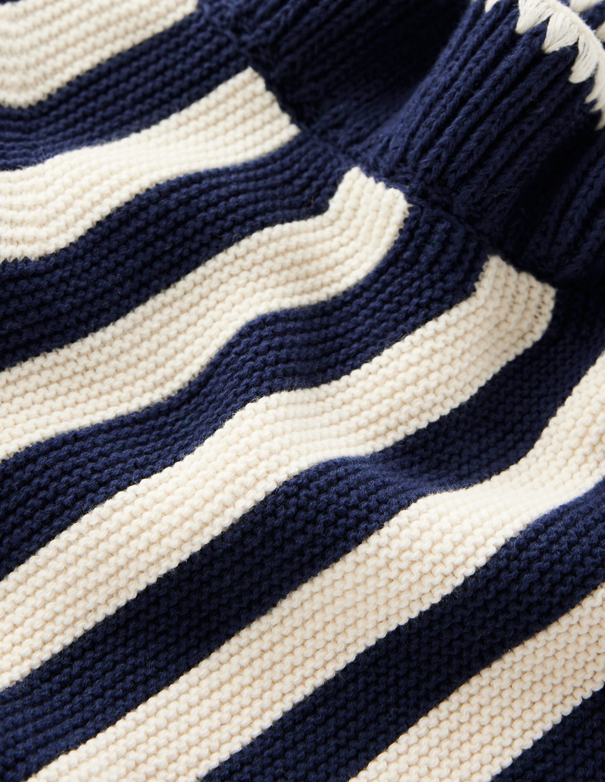 Lena Stitch Detail Vest-Navy and Ivory Stripe - Image 8