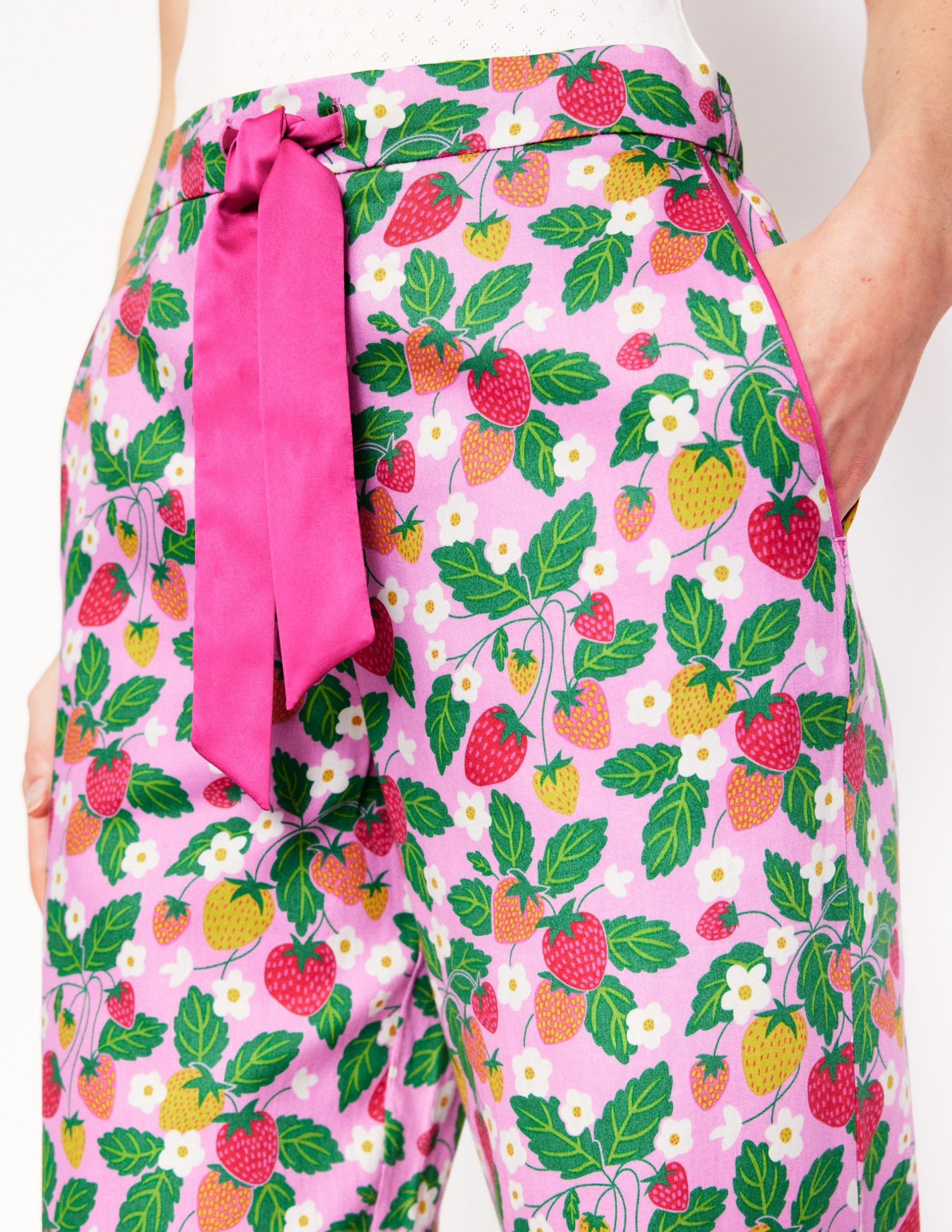 Cotton Sateen Pajama Trousers-MeadowsweetPink Fruit Paradise - Image 2