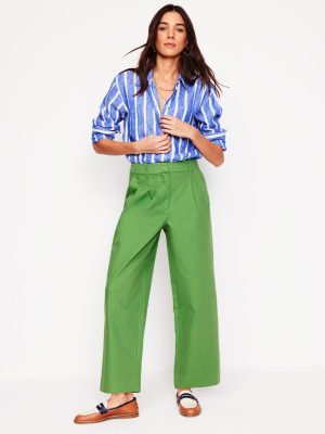 Bloomsbury Cotton Pants-Paradise Green
