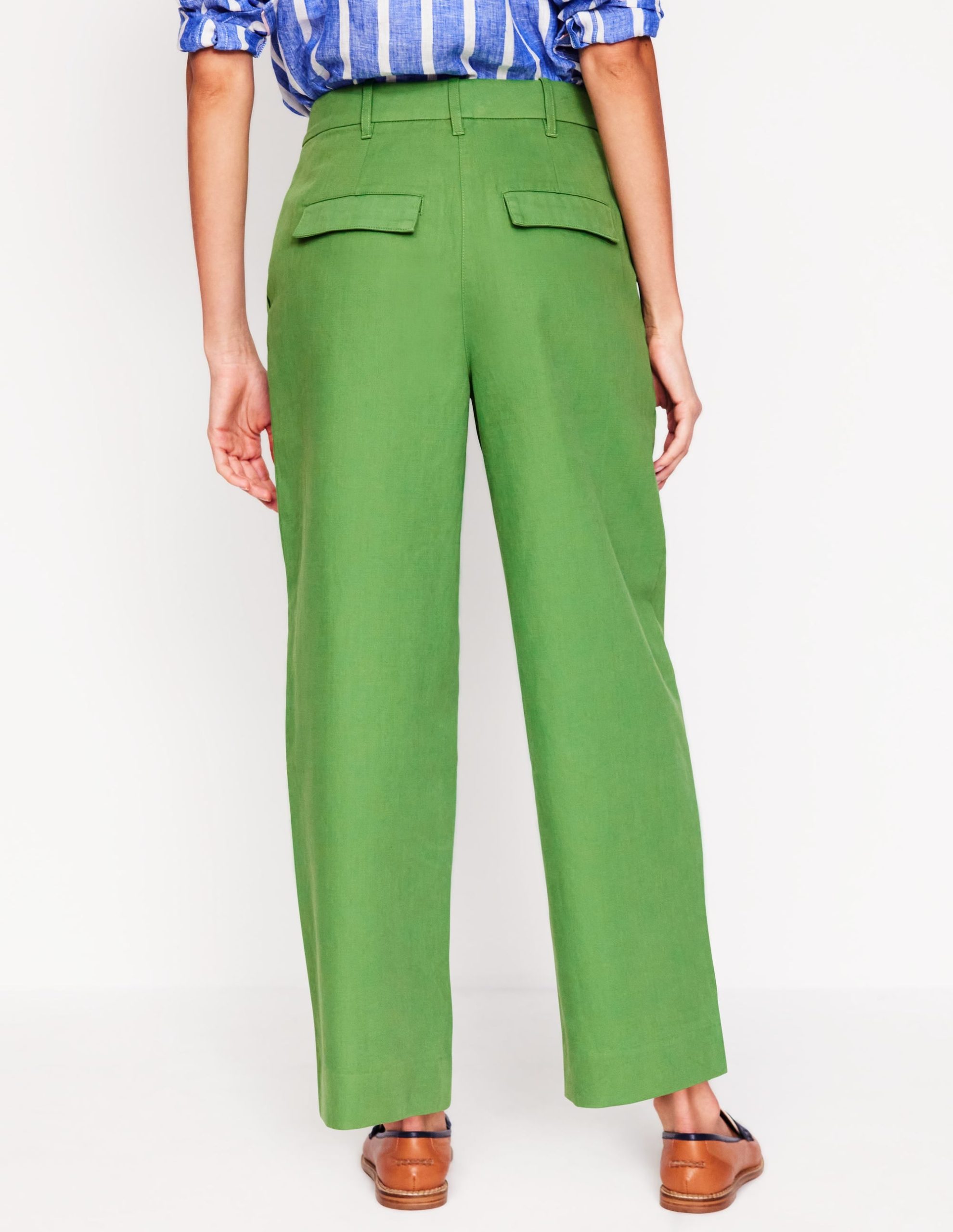 Bloomsbury Cotton Trousers-Paradise Green - Image 3