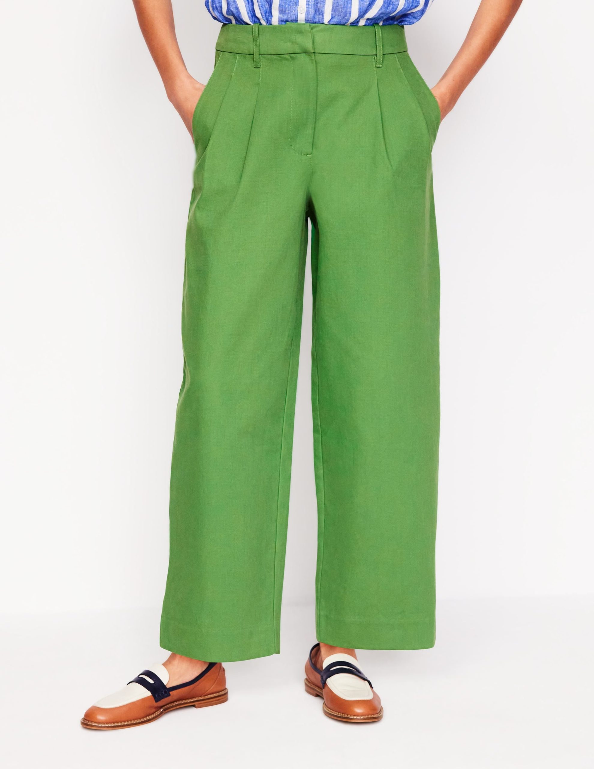 Bloomsbury Cotton Trousers-Paradise Green - Image 4