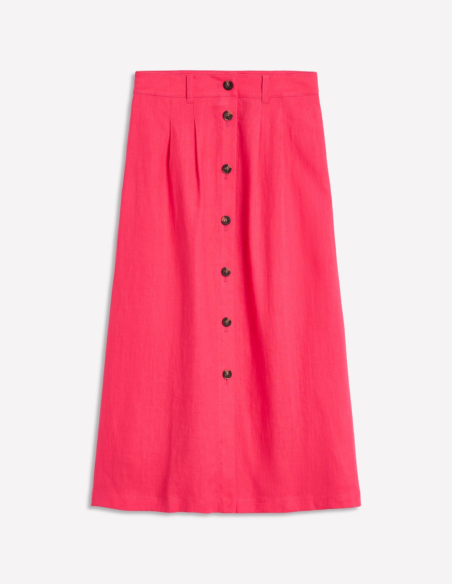 Thomasina Linen Midi Skirt-Camelia Pink - Image 5