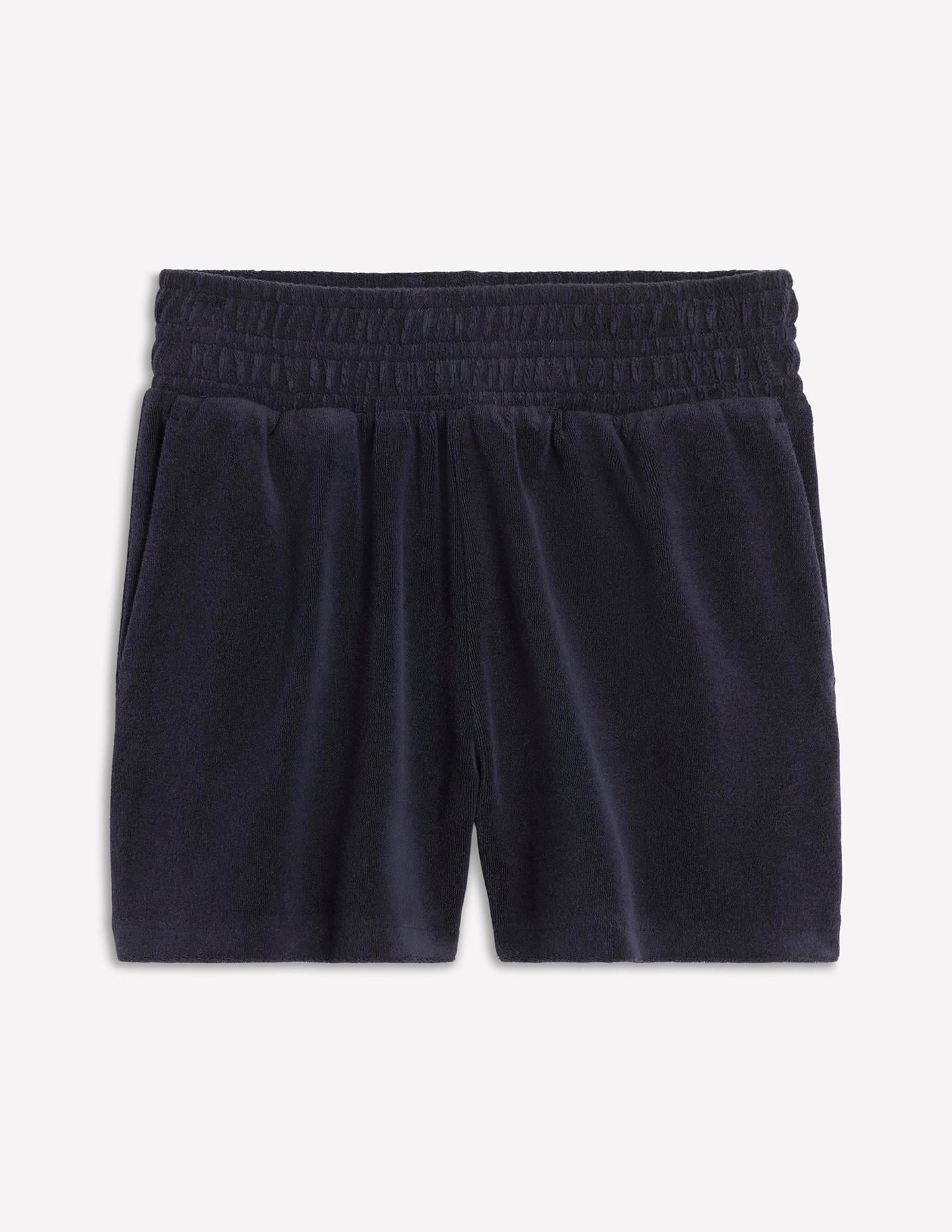 Smocked Towelling Short-Navy - Image 6