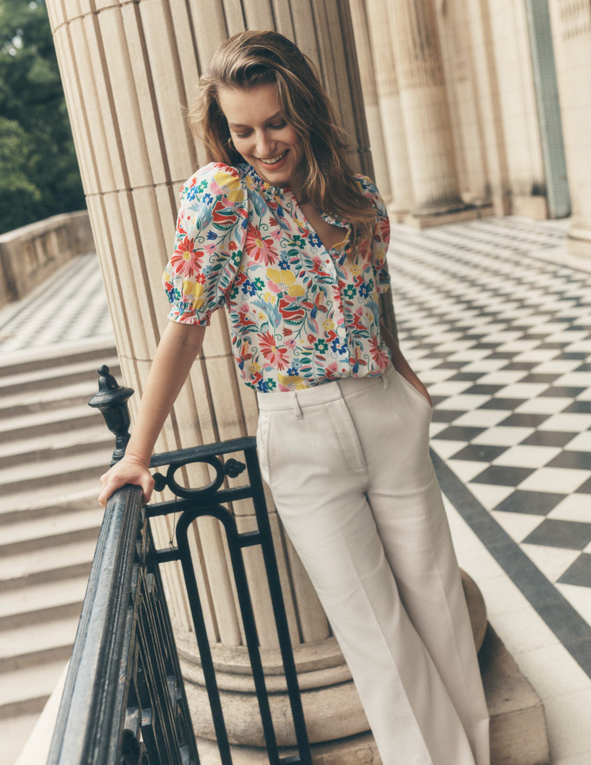 Wide Flare Trousers-Sandpiper Beige - Image 6