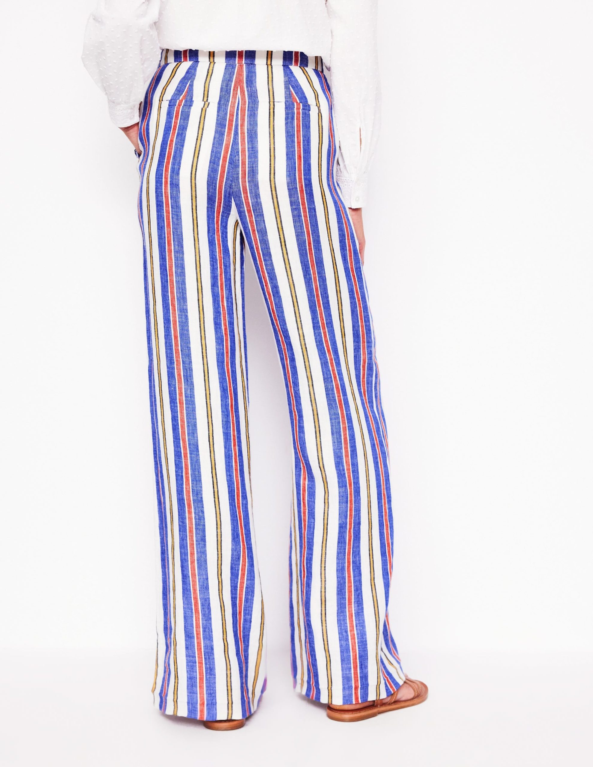Greenwich Sailor Trousers-Bright Blue and Brown Stripe - Image 5