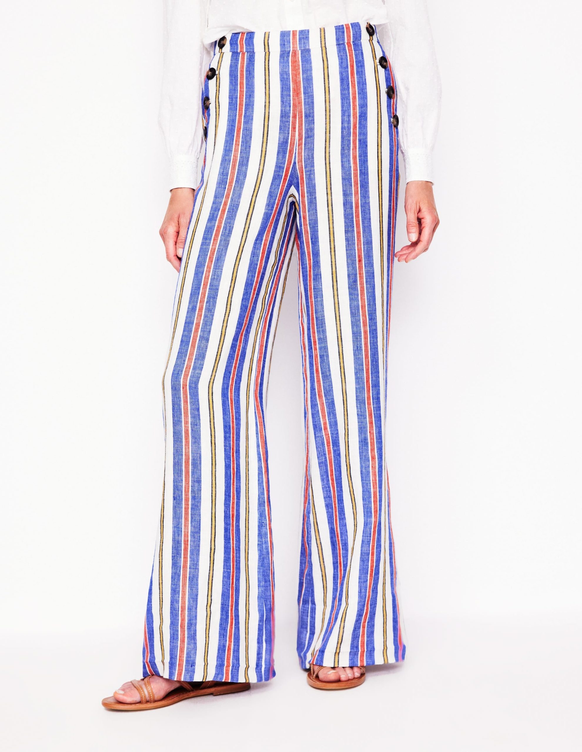 Greenwich Sailor Trousers-Bright Blue and Brown Stripe - Image 6