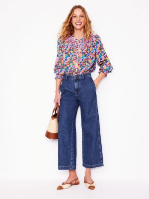 Cropped Fluid Jeans-Mid Vintage