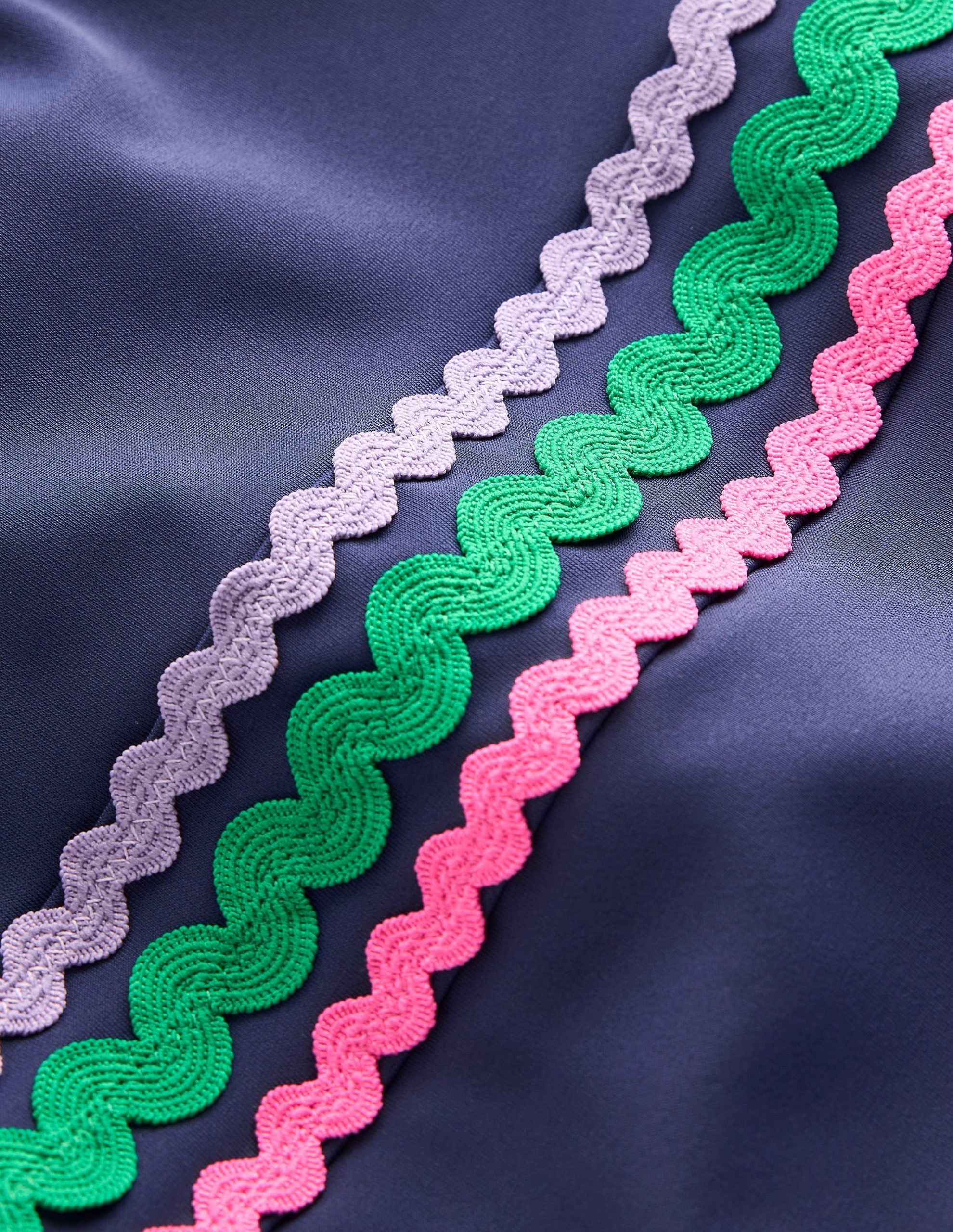 Cross Front Swimsuit-Navy Rik Rak - Image 7