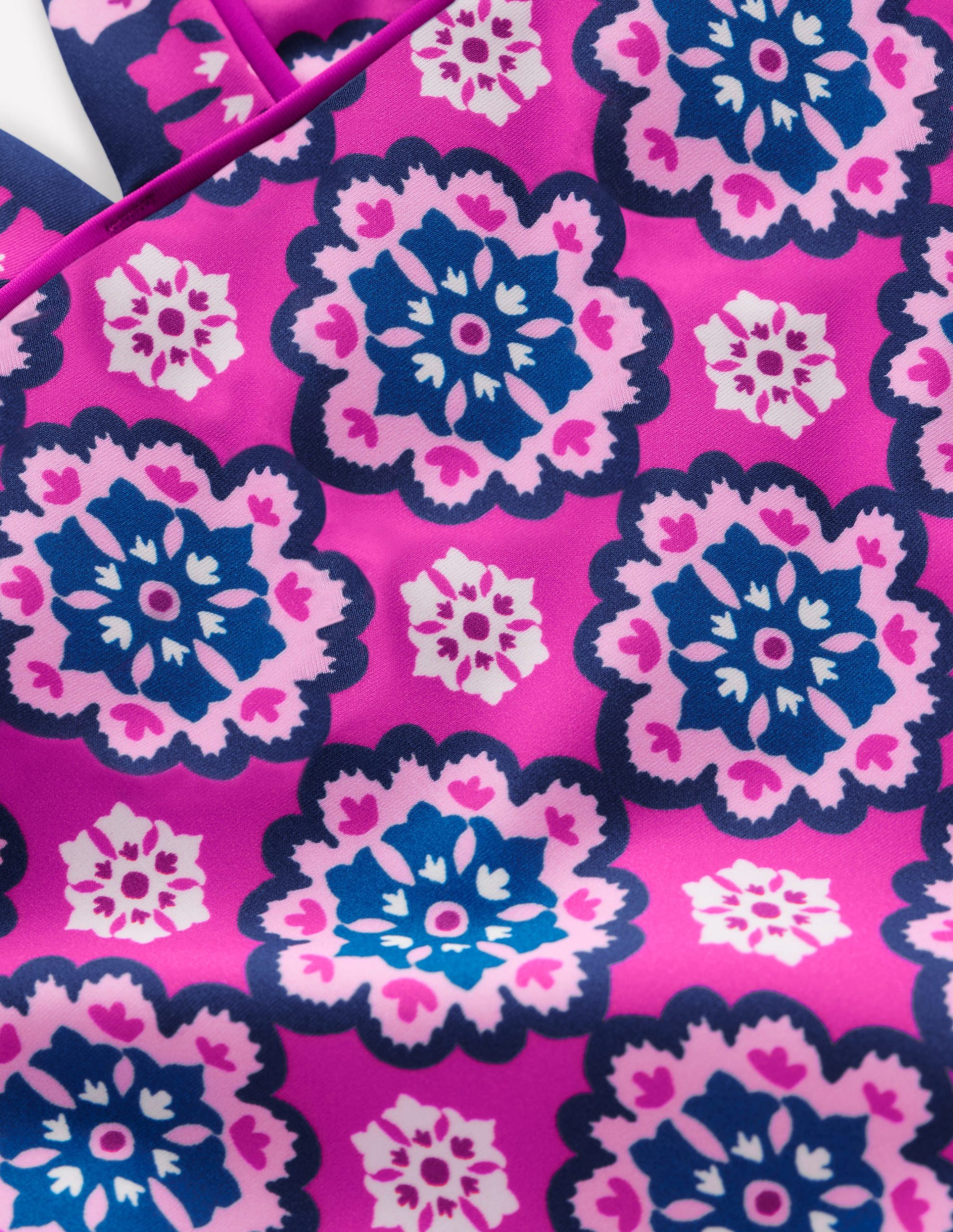 Kasos String V Neck Swimsuit-Cosmos Pink. Geo - Image 8