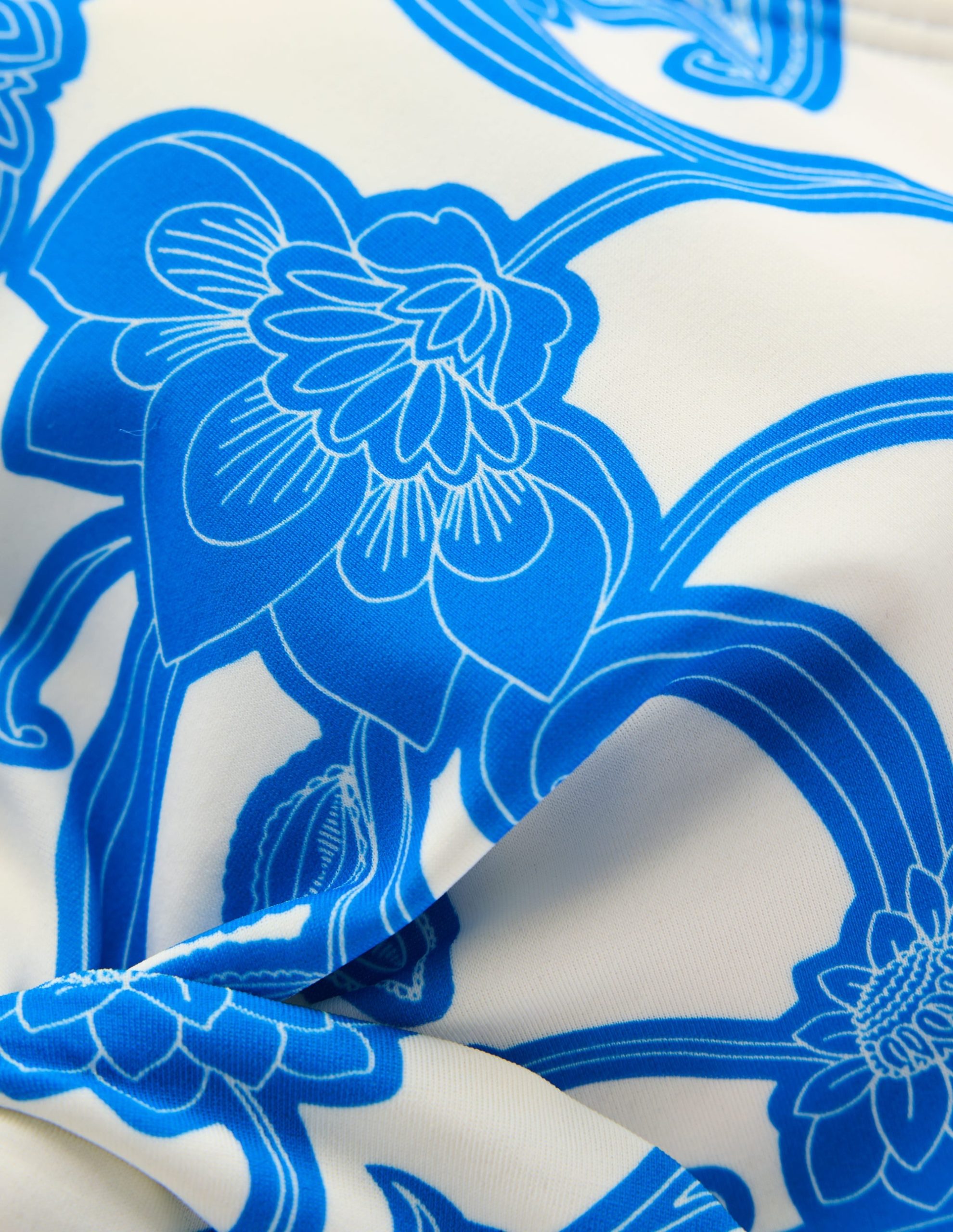 Tie Front Bikini Top-Cerulean Blue. Paisley Whirl - Image 8