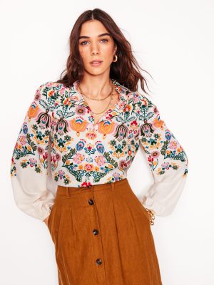 Ruffle Collar Blouse-Ivory. Tulip Fusion