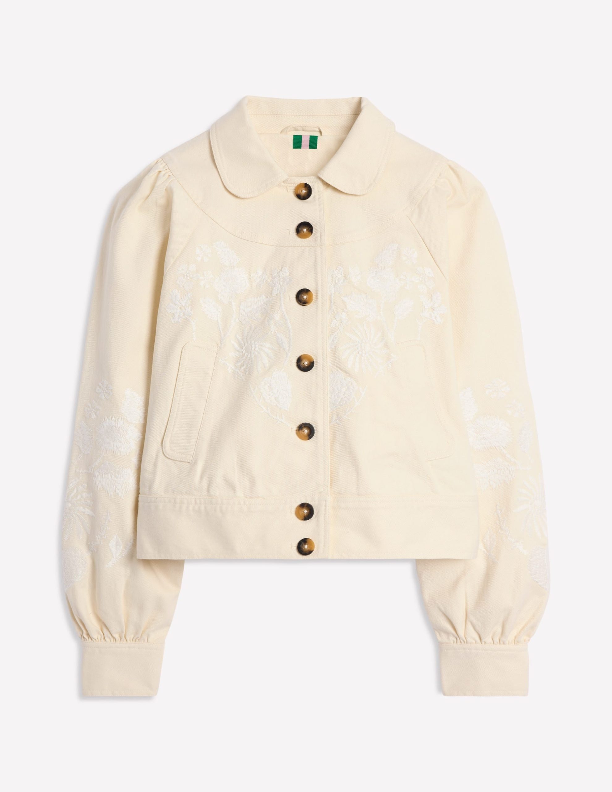 Collared Embroidered Jacket-Ivory. Embroidery - Image 6