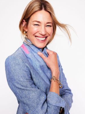 Stamford Linen Blazer-Chambray