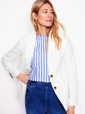 Stamford Linen Blazer-White