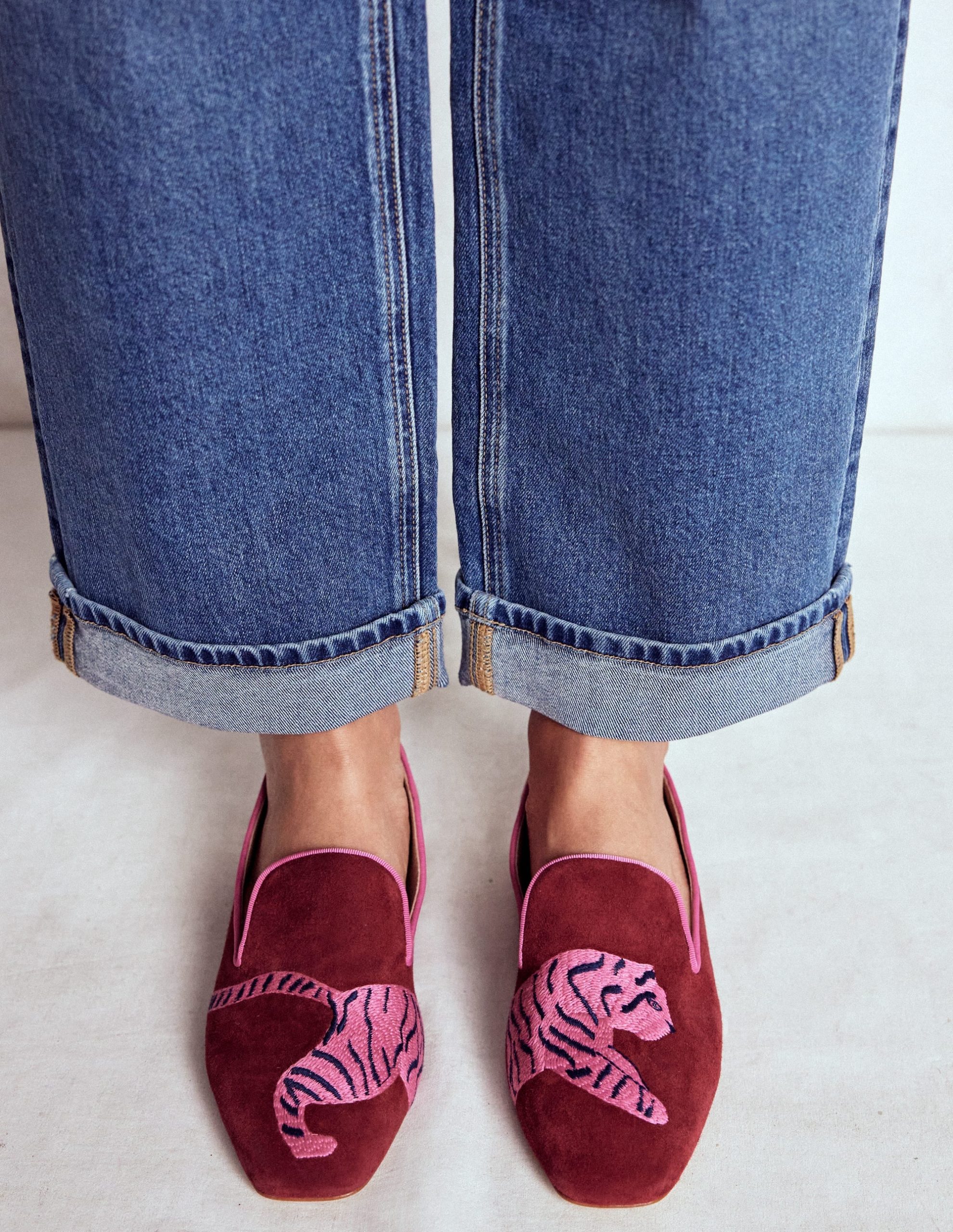 Slipper Cut Loafers-Oxblood Tiger - Image 2