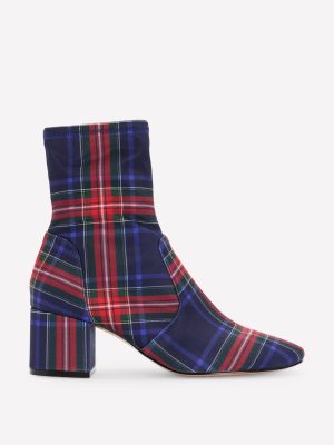 Stretch Ankle Boots-Tartan