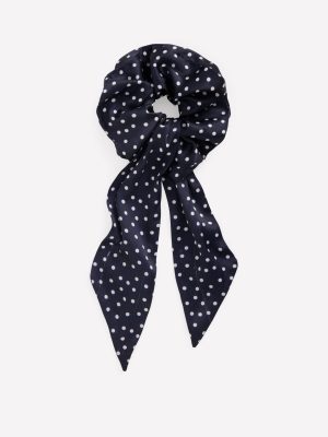 Scarf Scrunchie-French Navy Spot