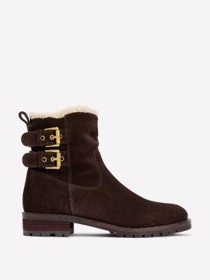 Buckle Ankle Boots-Bitter Chocolate