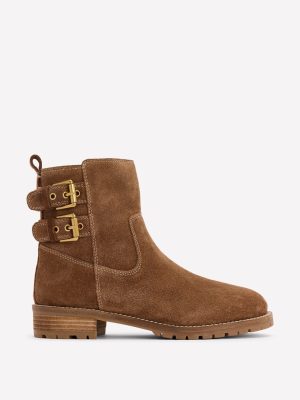 Buckle Ankle Boots-Tan