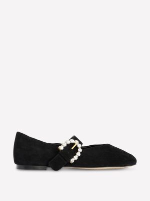 Kylie Flat Buckle Mary Janes-Black