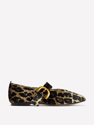 Kylie Flat Buckle Mary Janes-Leopard