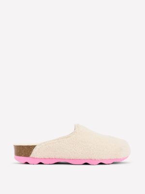 Contrast Sole Mule Slippers-Natural