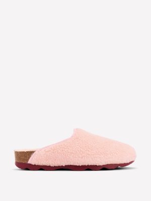 Contrast Sole Mule Slippers-Pink