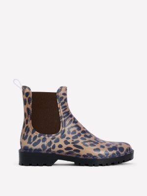 Chelsea Wellie Boots-Leopard