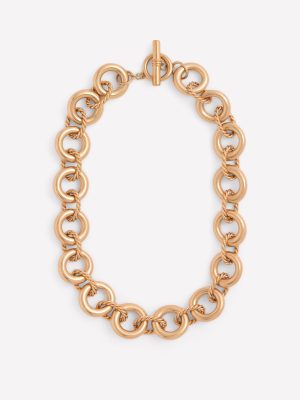 Twist Link Necklace-Gold Colour