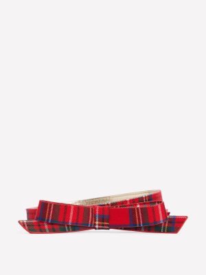 Skinny Bow Belt-Tartan