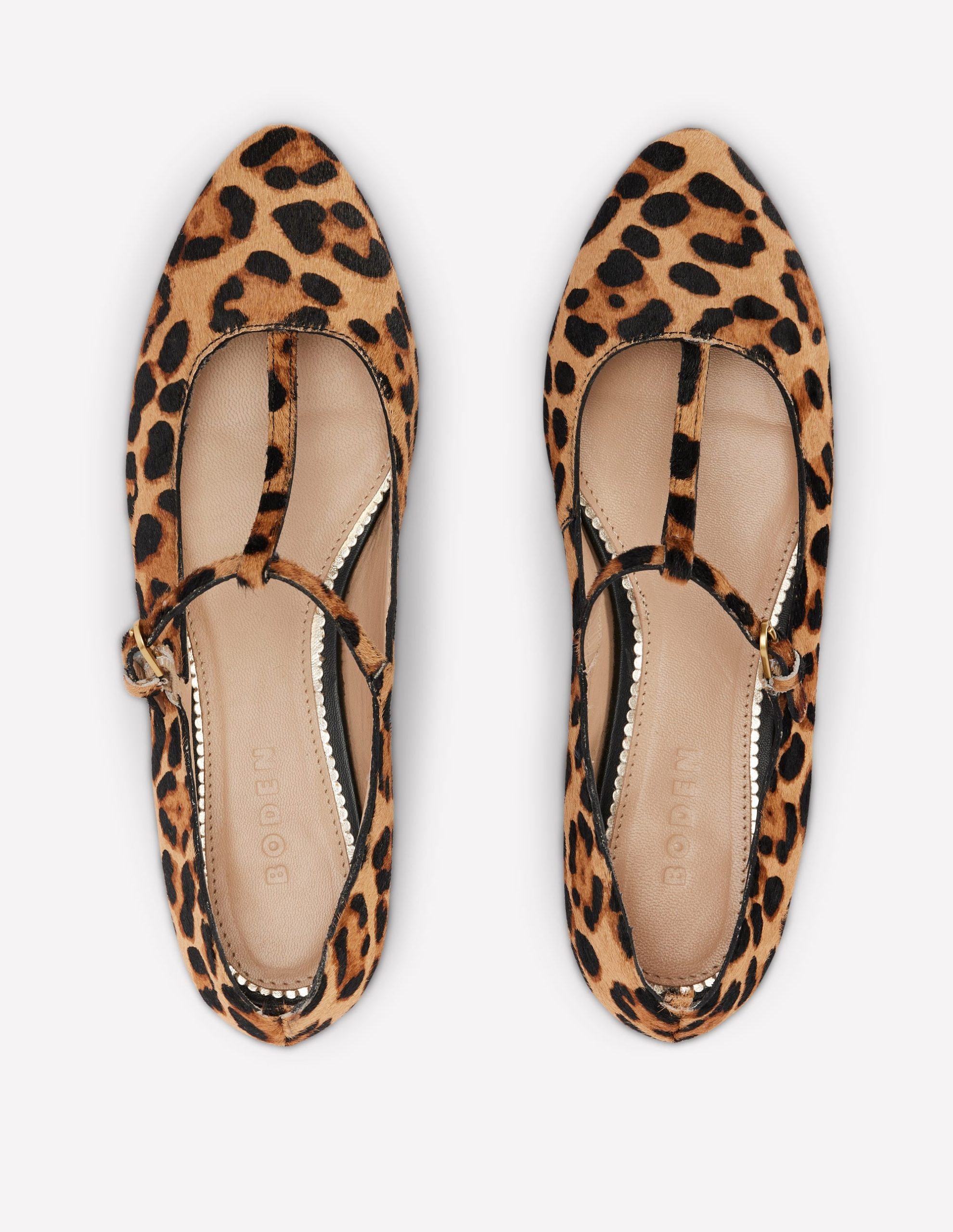 Round Toe T-Bar Flats-Leopard - Image 5