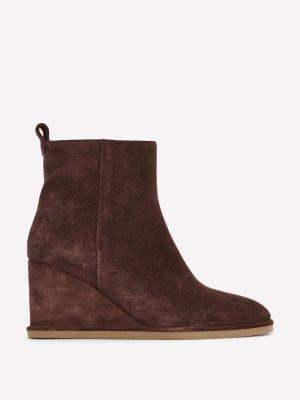 Smart Wedge Boots-Bitter Chocolate