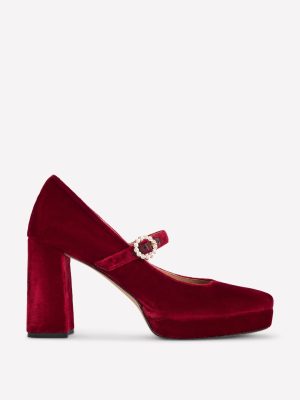 Platform Mary Janes-Ruby Red