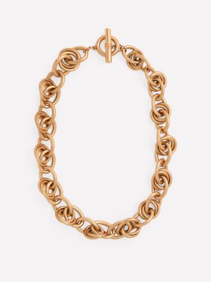 Double Twist Chain Necklace-Gold Colour