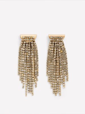 Jewel Fringe Earrings-Silver