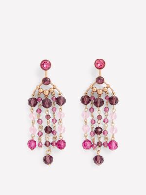 Waterfall Drop Earrings-Purple