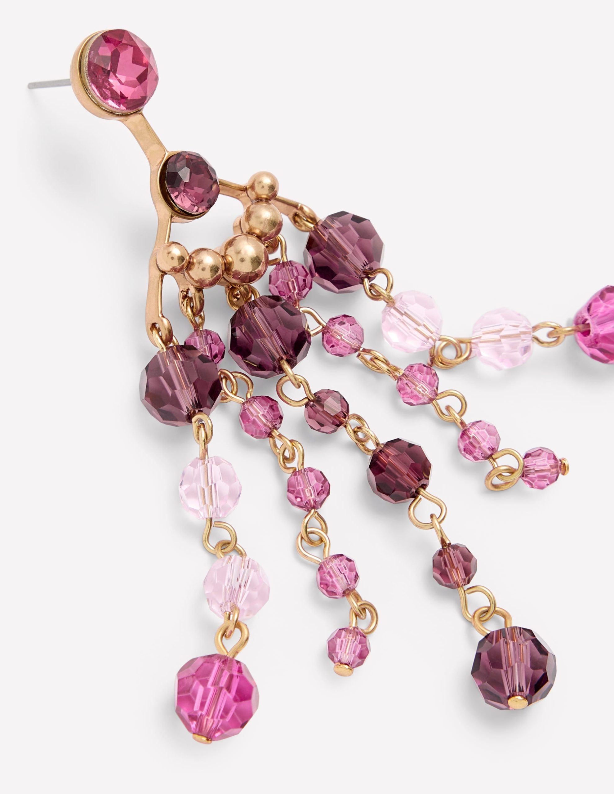 Waterfall Drop Earrings-Purple - Image 3