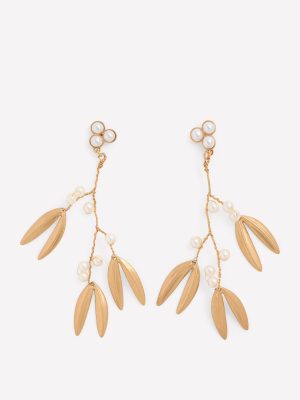 Festive Metal Earrings-Pearl