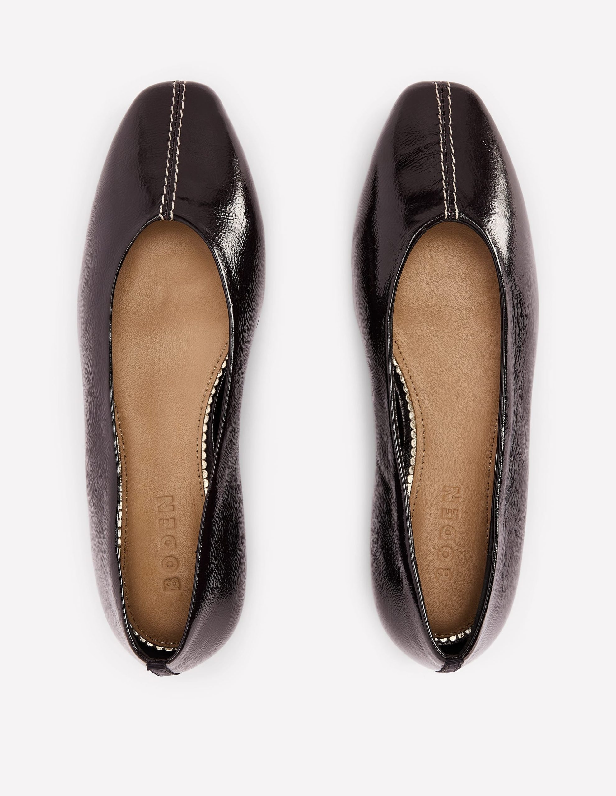 High Cut Stitch Detail Flats-Deep Oxblood - Image 5