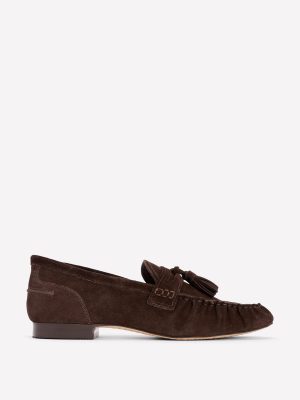 Soft Ruched Loafers-Chocolate
