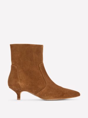Kitten Ankle Boots-Cognac