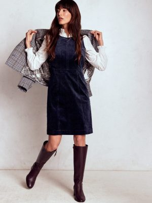 Annie Cord Shift Dress-Navy