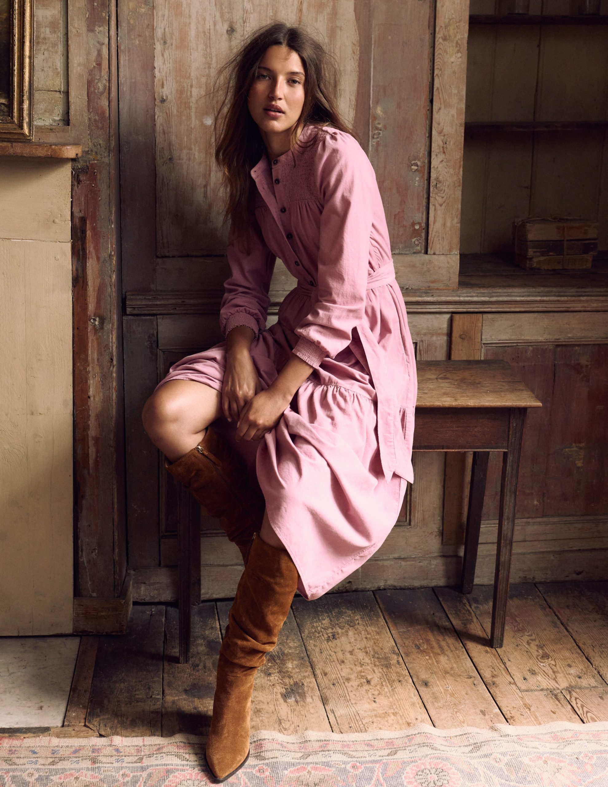 Cecily Cord Midi Dress-Pink Haze - Image 6