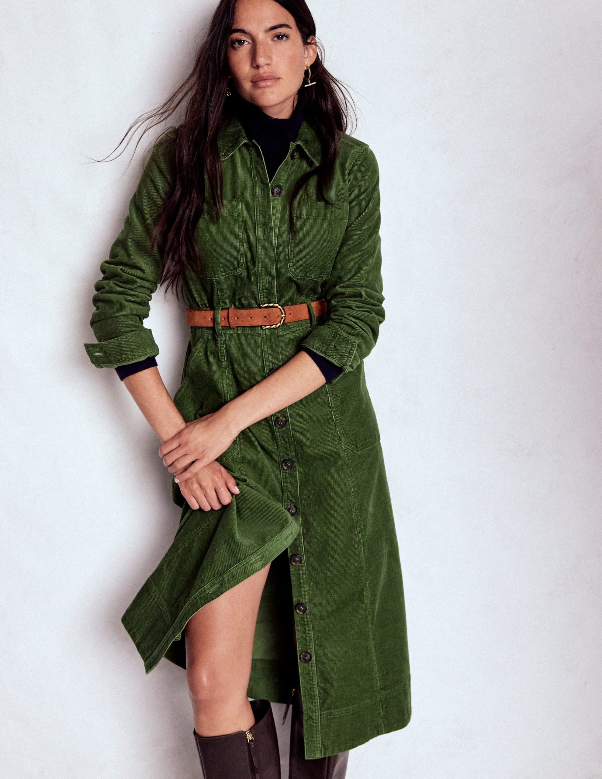 Amanda Cord Midi Dress-Fern - Image 4