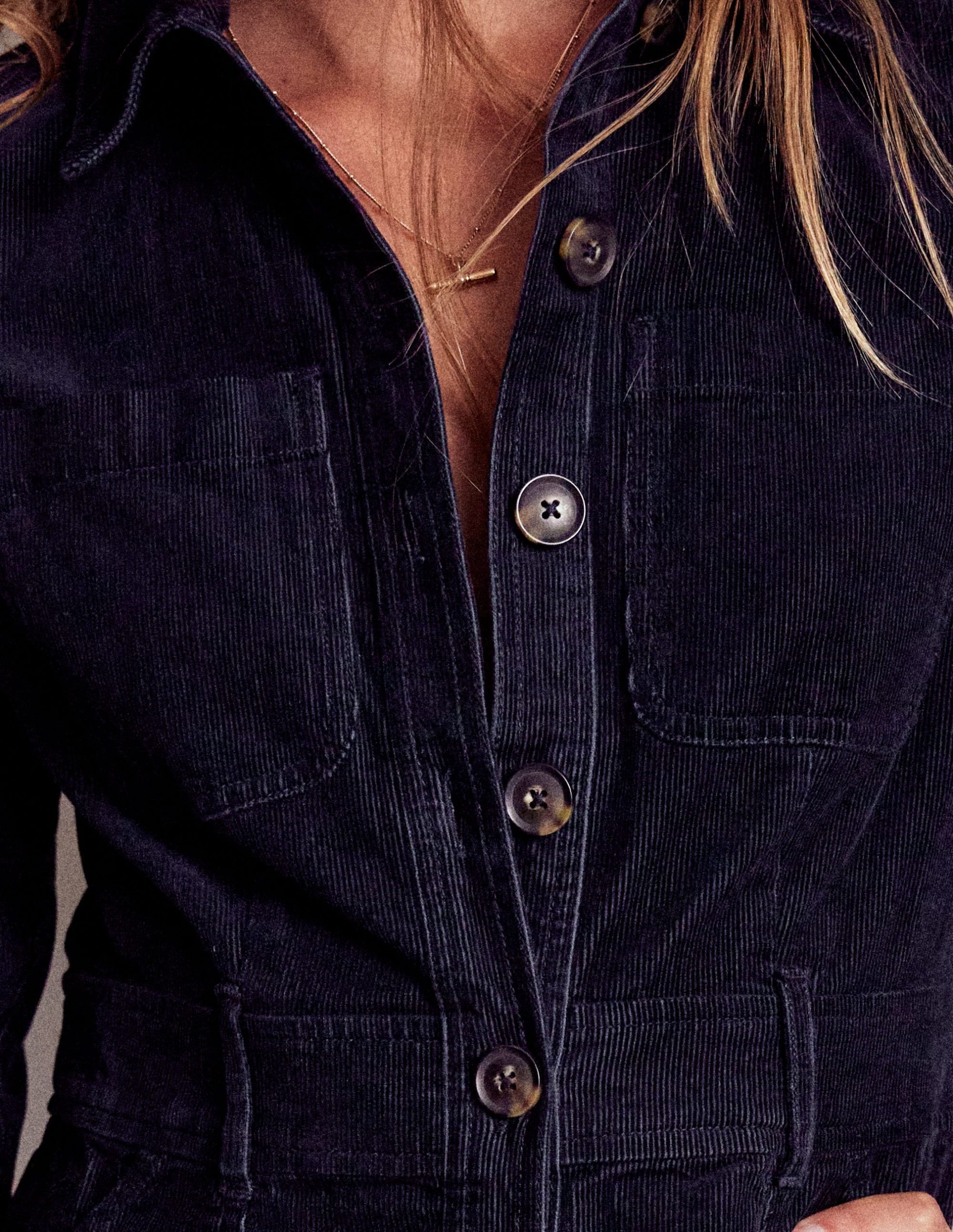 Amanda Cord Midi Dress-Navy - Image 2