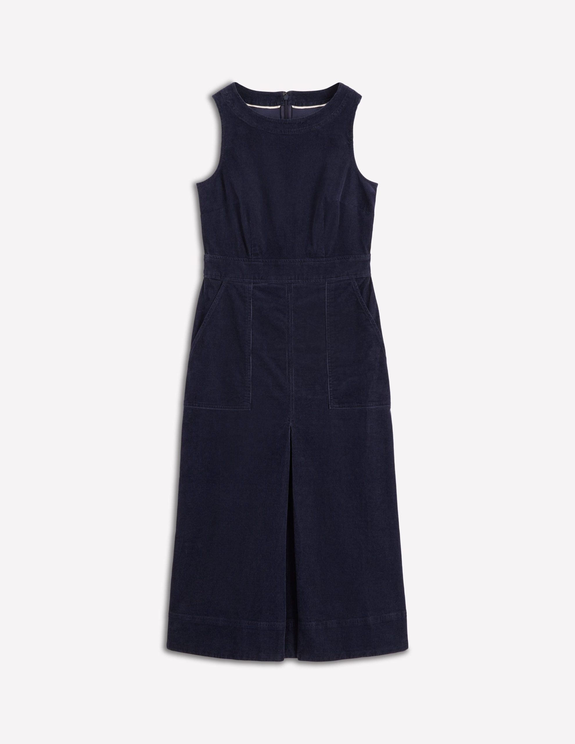 Ula Box Pleat Cord Midi Dress-Midnight Blue - Image 6